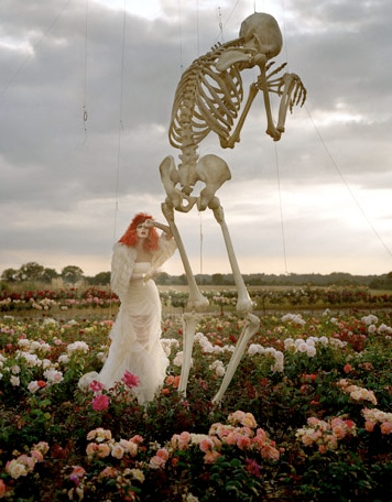 Illustration for article titled Tim Burton Plays Dress Up in Harper's Fashion Spread